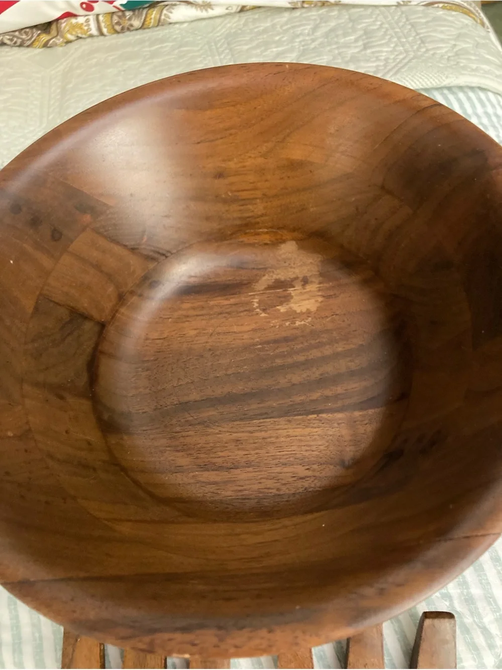 Acacia Wood Salad Bowl + Hands feature Curved Ergonomic Design for Tossing